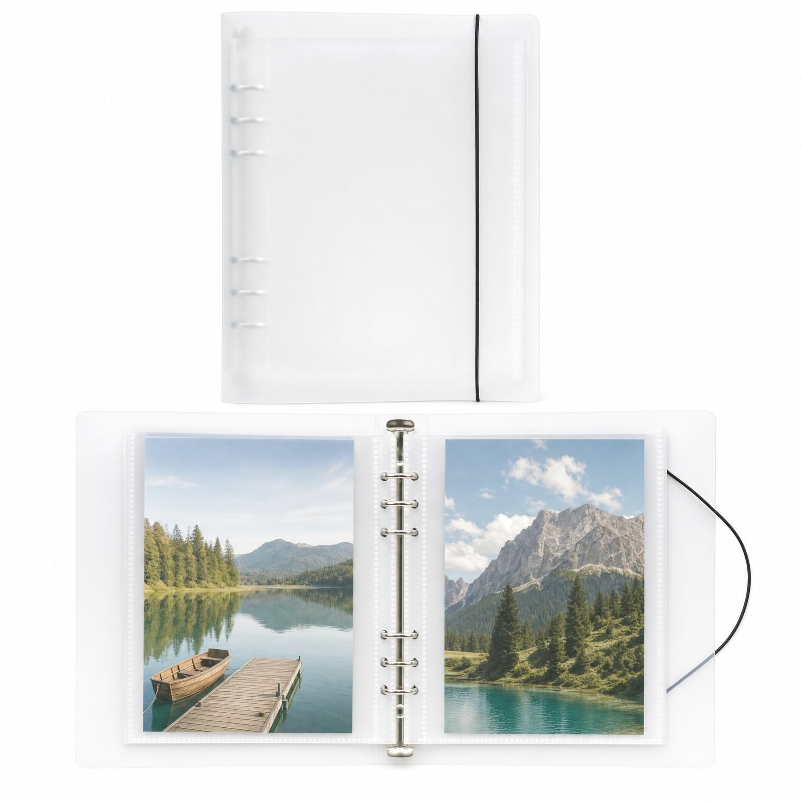 Raccoglitore per album di cartoline, 12,7 x 17,8 cm, ricaricabile, organizer per libri fotografici e foto, per collezionisti di cartoline, collezione di biglietti di auguri e vacanze, 45