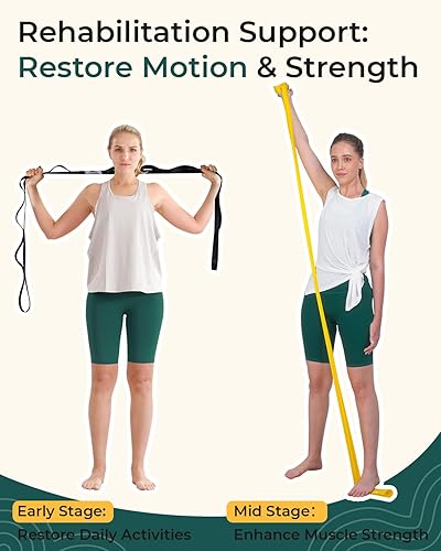 Miniatura 2 de Trideer Juego de 3 correas de estiramiento y bandas de resistencia para terapia física, rehabilitación, recuperación, yoga y ejercicio en casa,