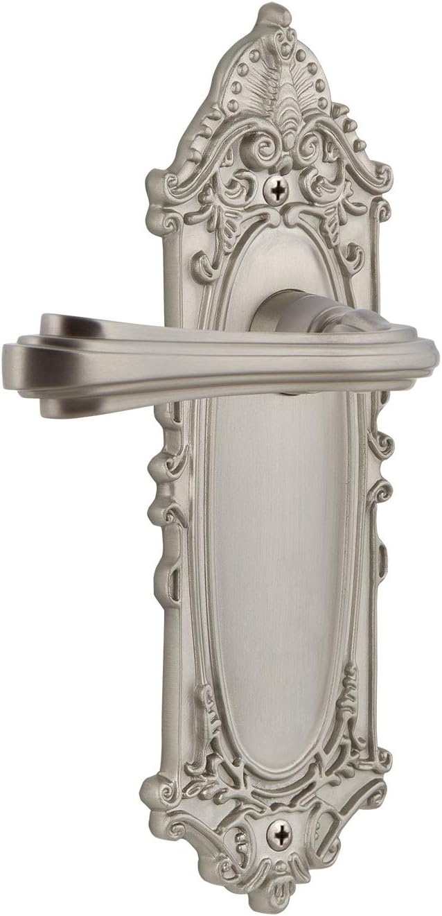 Nostalgic Warehouse Victorian Plate Passage Fleur Lever in Unlacquered Brass
