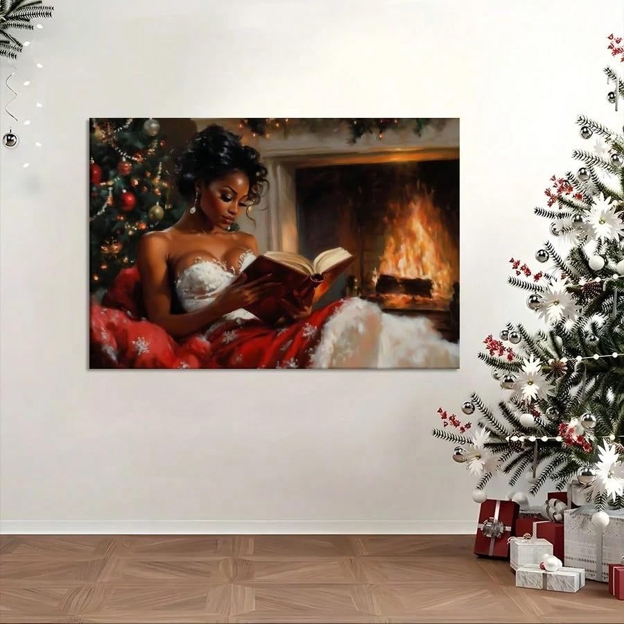 Peinture murale Mariée lisant 30x50cm affiche sur toile décoration