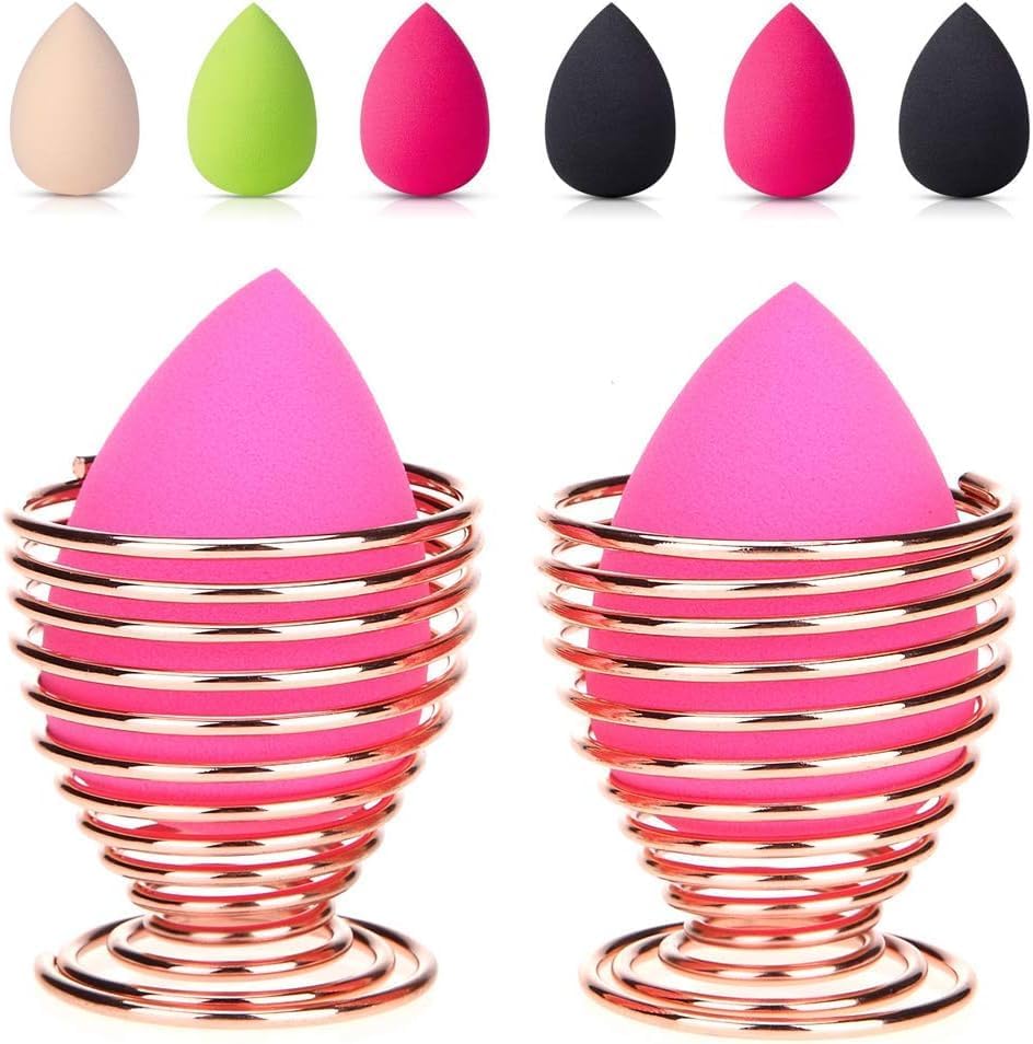 Rubyface Beauty Sponge Blender Holder, Makeup Sponge Drying Stand Storage Egg Powder Puff Display Stand (Rose Gold, 1 Pcs)-picture-11