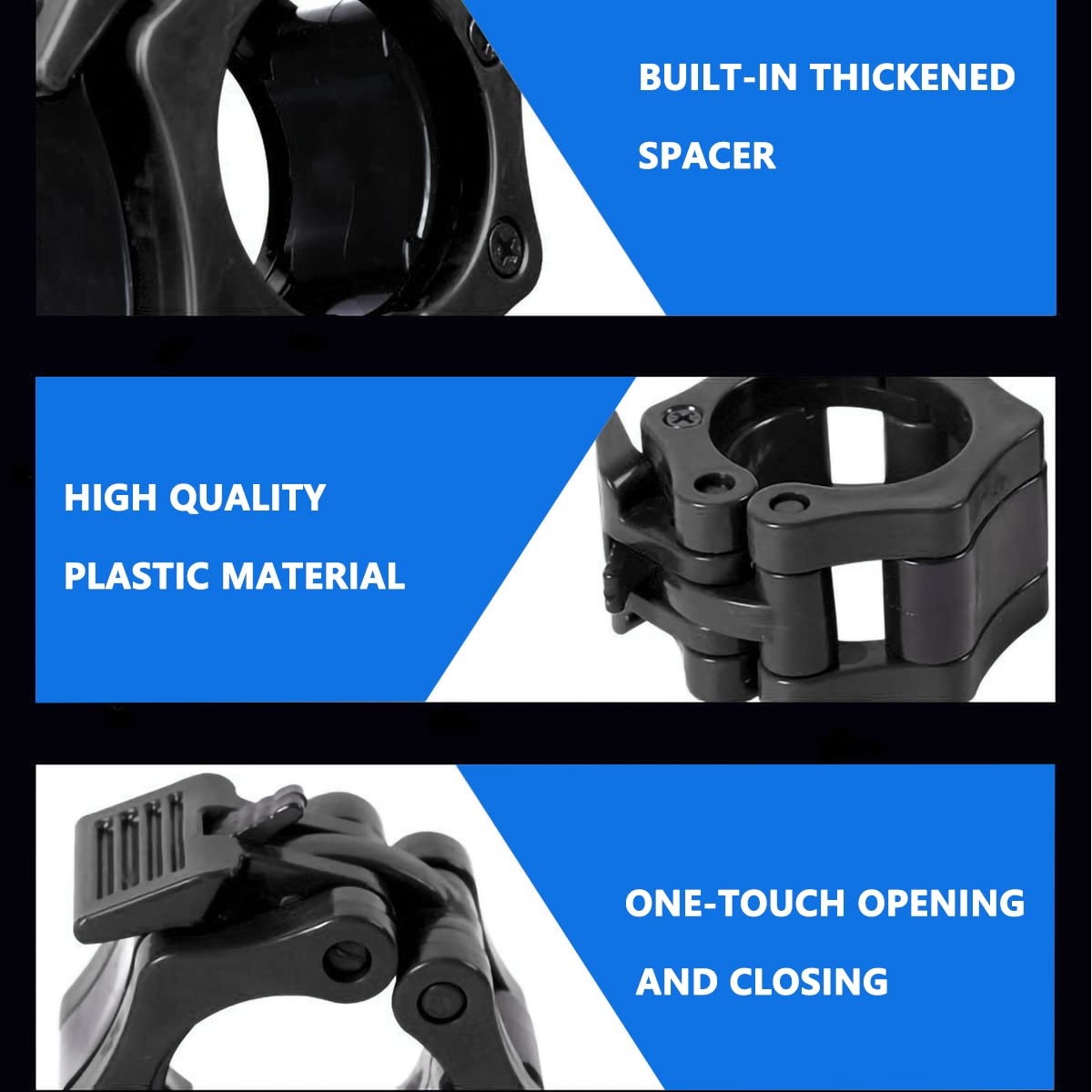 2 Morsetti Per Bilanciere Con Sgancio Rapido - In ABS, Per Sollevamento Pesi, Palestra E CrossFit - Nero - Foto 9