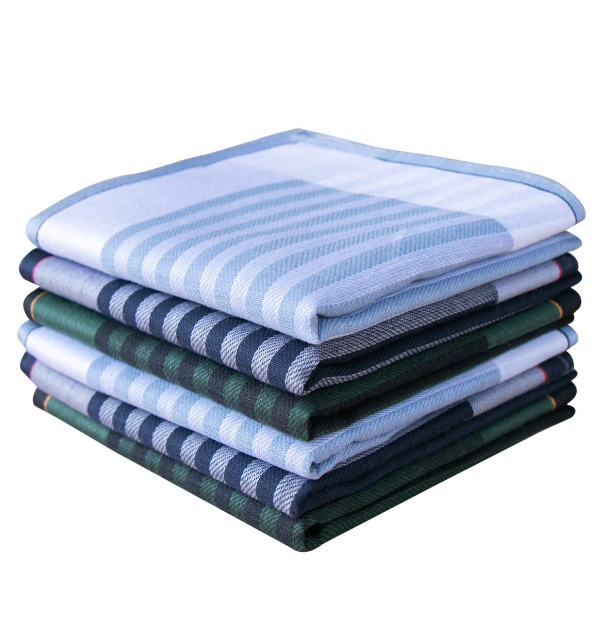 COCOUSM Mens 100% Cotton Men's Handkerchiefs 6 Piece (G-6PCS)