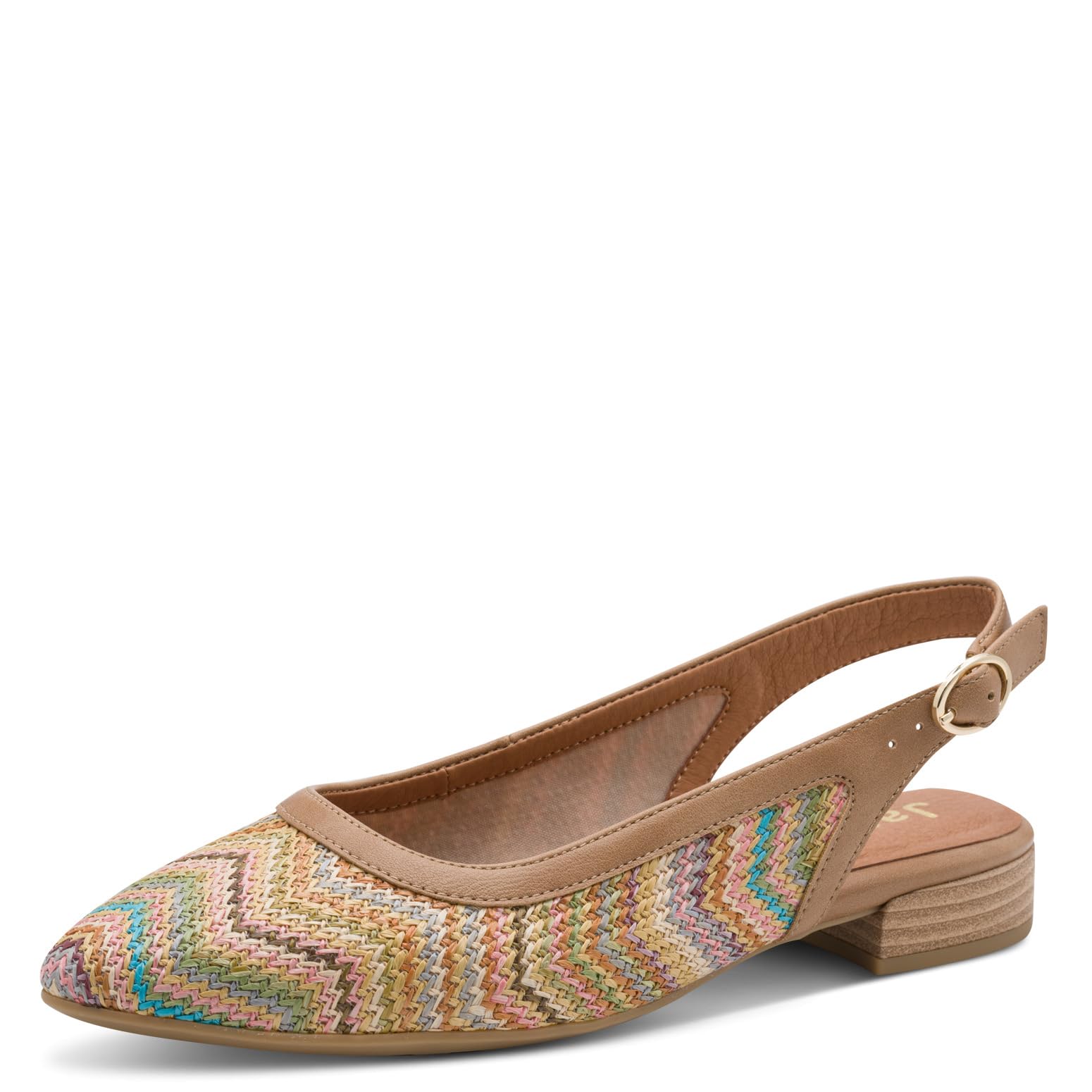 Jana Women's Sling Vegan 8-29464-46 Pumps, Beige Multi, 39 EU