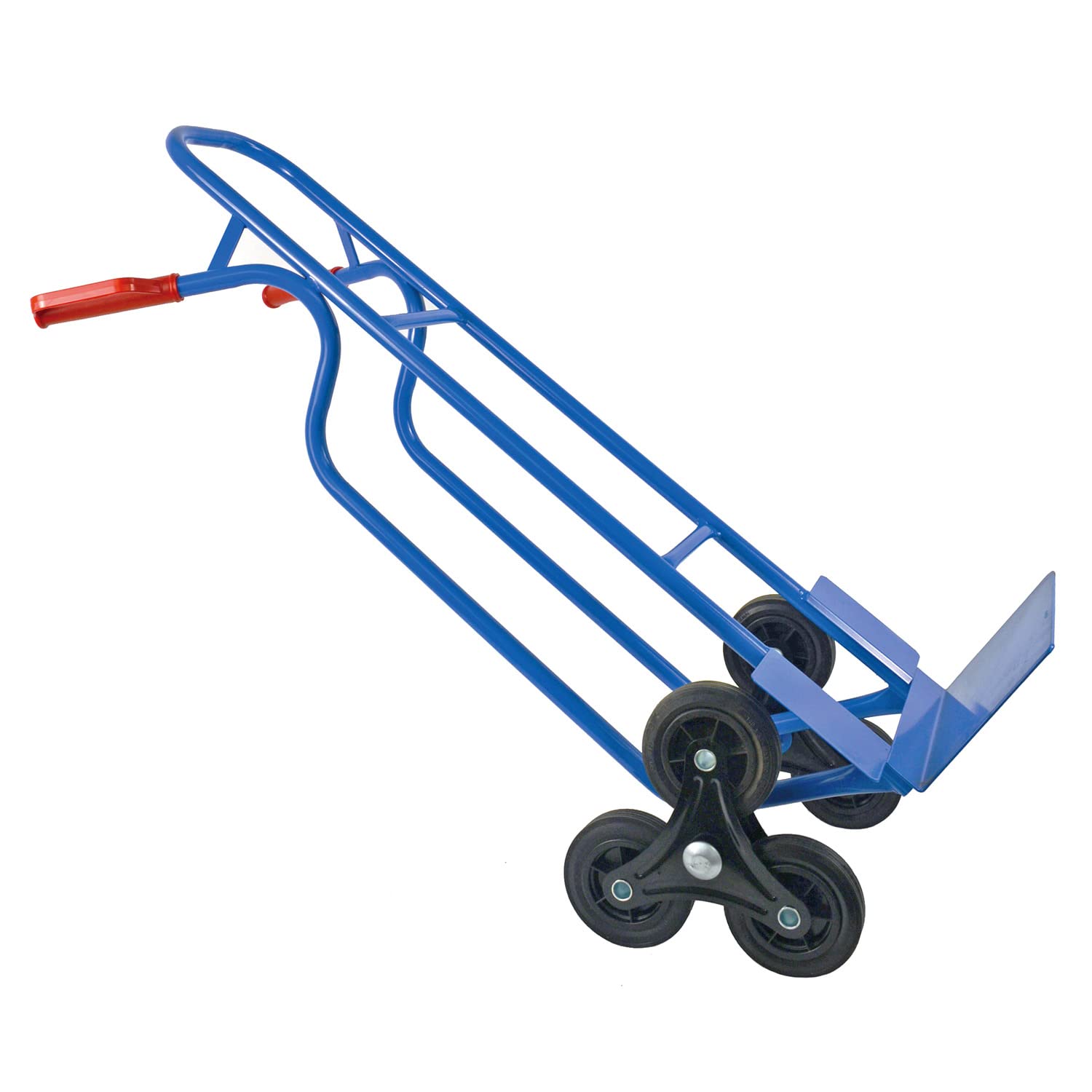 Trestles Profi Sackkarre 250kg Treppensteiger Sackkarre Vollgummireifen Sackkarren Transportkarre Treppensackkarre Treppenkarre S04HS blau | Stabiler Stahlrahmen | große Schaufel | Sicherheitsgriffe