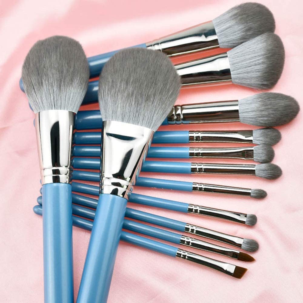 Juego de 12 brochas de Maquillaje, brochas para Sombras de Ojos, Juego de brochas de Maquillaje, Juego avanzado de brochas de Maquillaje sintéticas para Base, Corrector y(Zipper Packaging)
