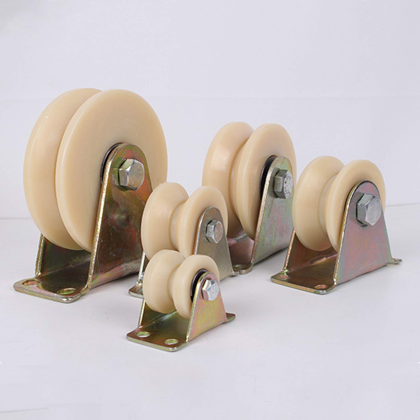 V Groove Gate Wheel, Starre Spur -Rizinus, Hochleistungs -Nylon -Caster -Räder, Schiebetorwalze Für Umgekehrte Strecke, Industriemaschine, Rolling -Tor, Packung Von 2 (60 Mm/2,4 Zoll)/100Mm/4I