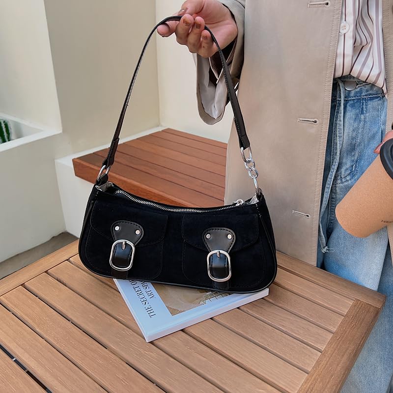 Trendy Tote Handbag Double Pockets Crossbody Bag Y2k Underarm Purse for Women Work Shopping Travel2