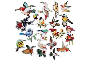 Chenkou Craft Embroidered Bird Patches (20-Pack, Iron-on or Sew-on)