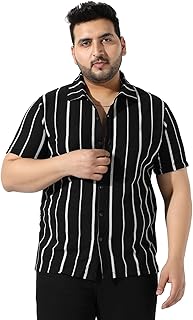 instafab Plus Men's Pencil Striped Shirt for Casual Wear | Spread Collar | Short Sleeve | Button Closure | Shirt Crafted with Comfort Fit for Everyday Wear-picture-11