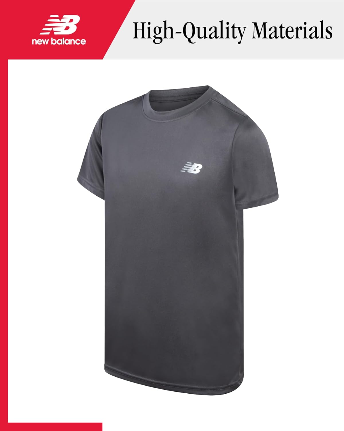 New Balance Boys Tshirts - 2 Pack Crewneck Short Sleeve Boys Athletic Shirts Dry Fit Kids Activewear (Sizes: 8-20) - Image 4