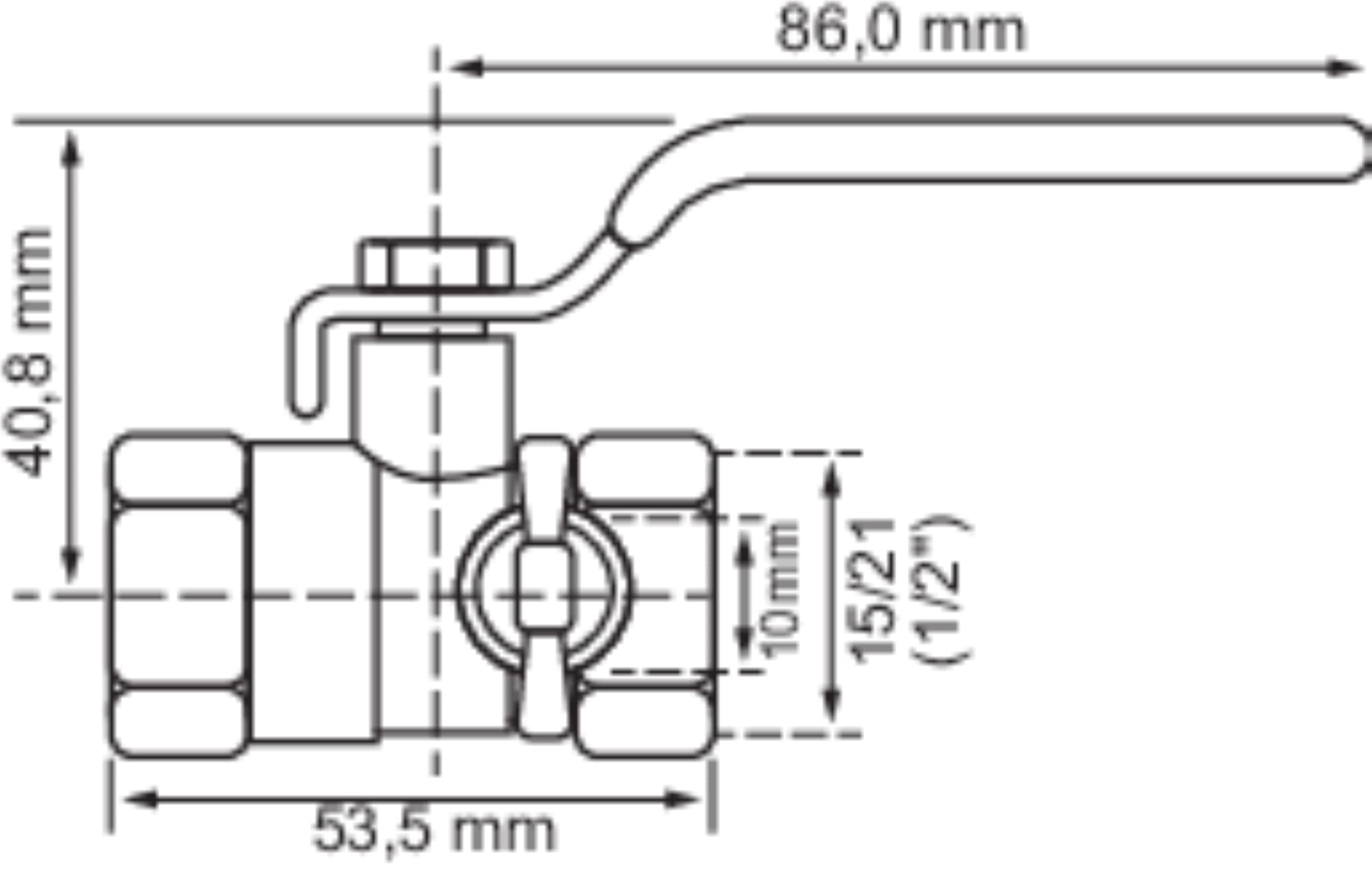 Somatherm 373-15A Purge Ball Valve FF 15/21-Handle Flat, Grey, Gray - Image 4