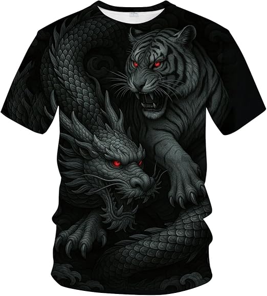 Blissboy Funny Animal Graphic T-Shirt Novelty Short Sleeve Crewneck Shirt