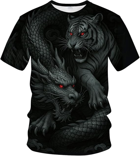 Blissboy Funny Animal Graphic T-Shirt Novelty Short Sleeve Crewneck Shirt
