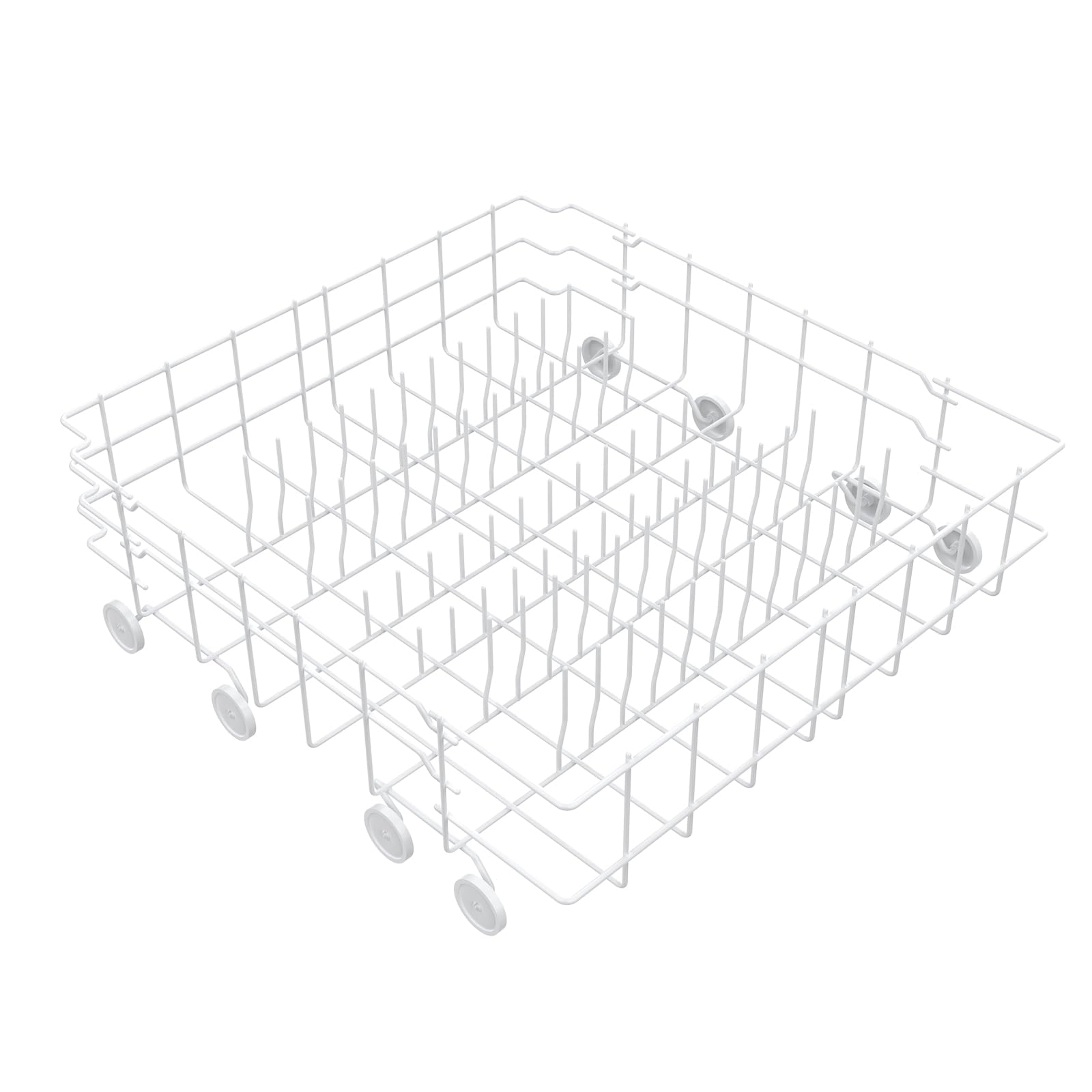 UPGRADED 808602302 Dishwasher Lower Rack Replacement Compatible with Frigidaire,Kenmore Dishwasher Bottom Rack with 154174501 Wheels Replace 154432602 154432601 154319706 Dishwasher Racks (White)