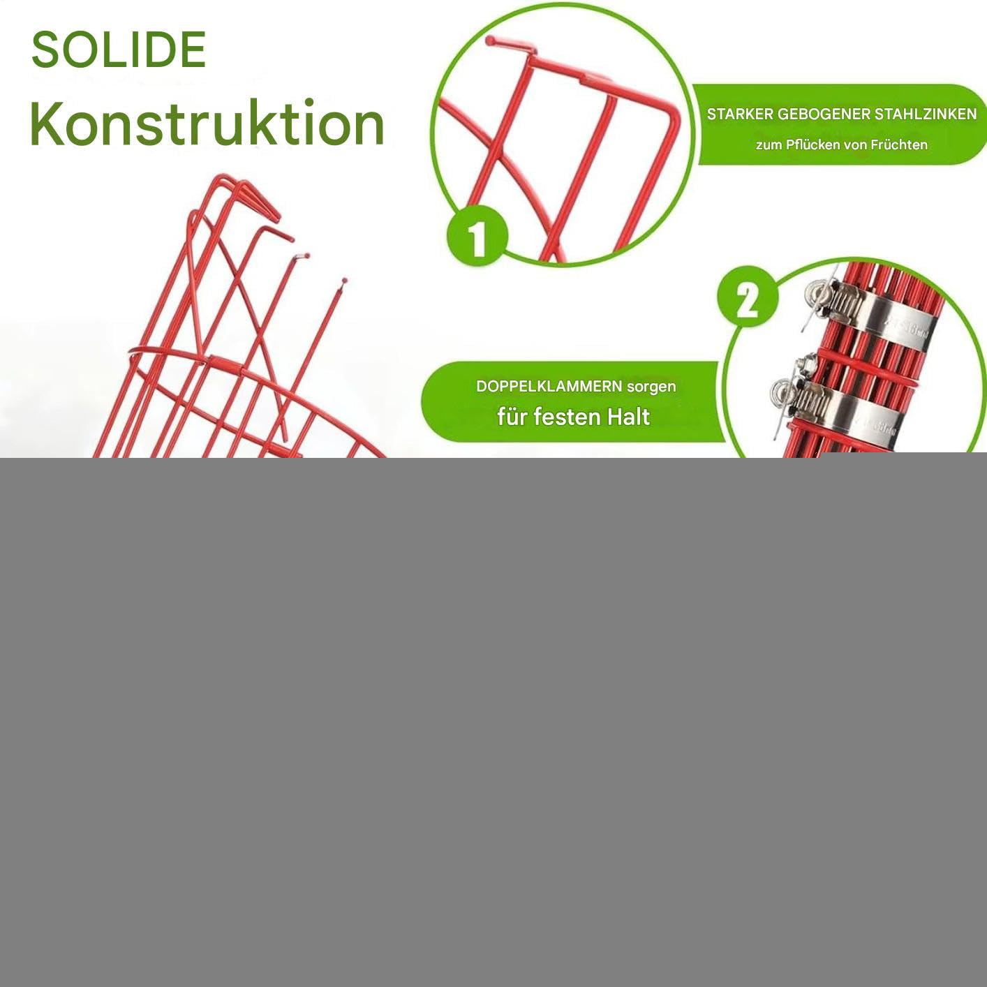 Generisch Obstpflücker mit Korb und Stange Tragbares Obstpflückwerkzeug