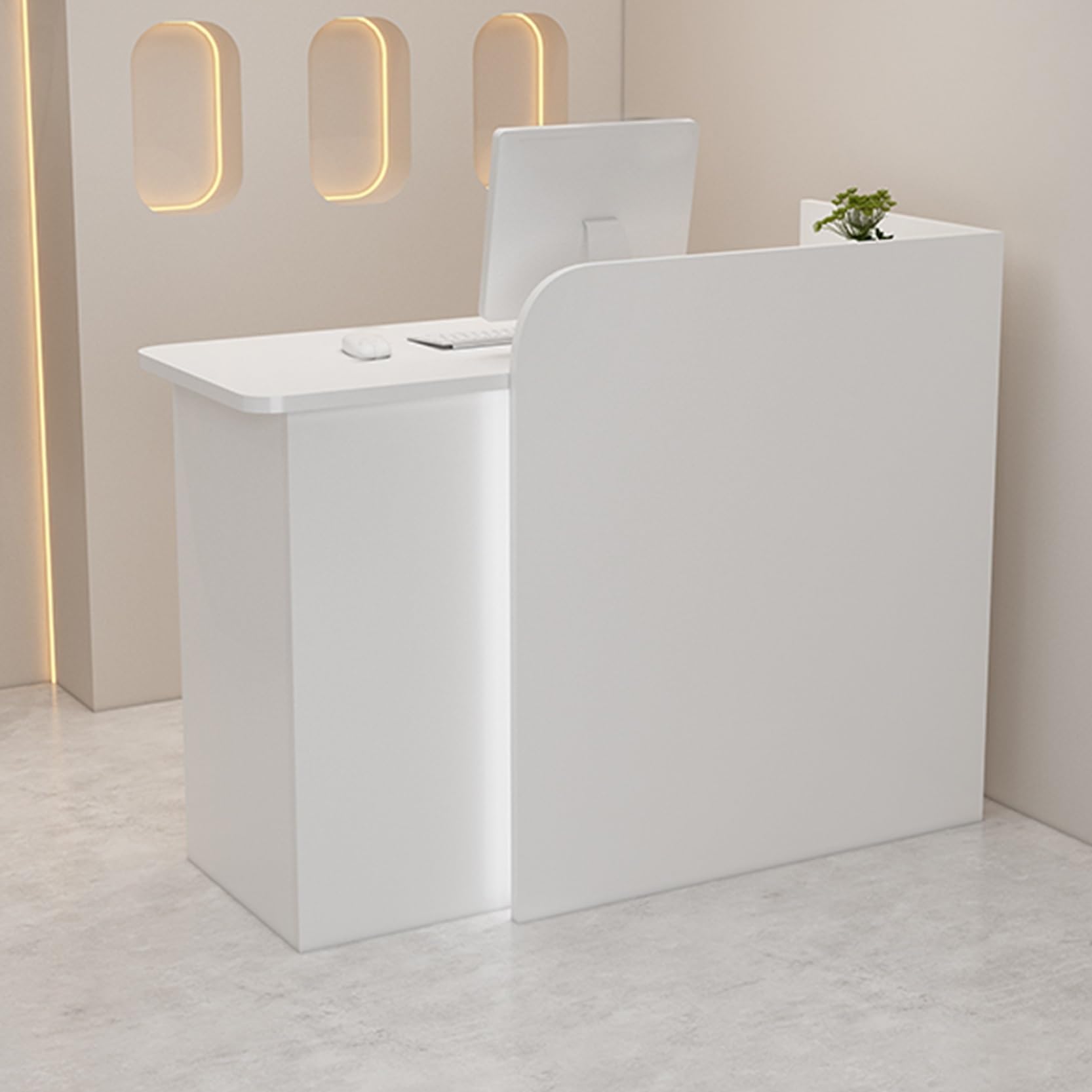 Modern Lockable Reception Desk with Counter Versatile Secretary Table for Home Office Salon Lobby - Stylish Bar Table & Storage Solution