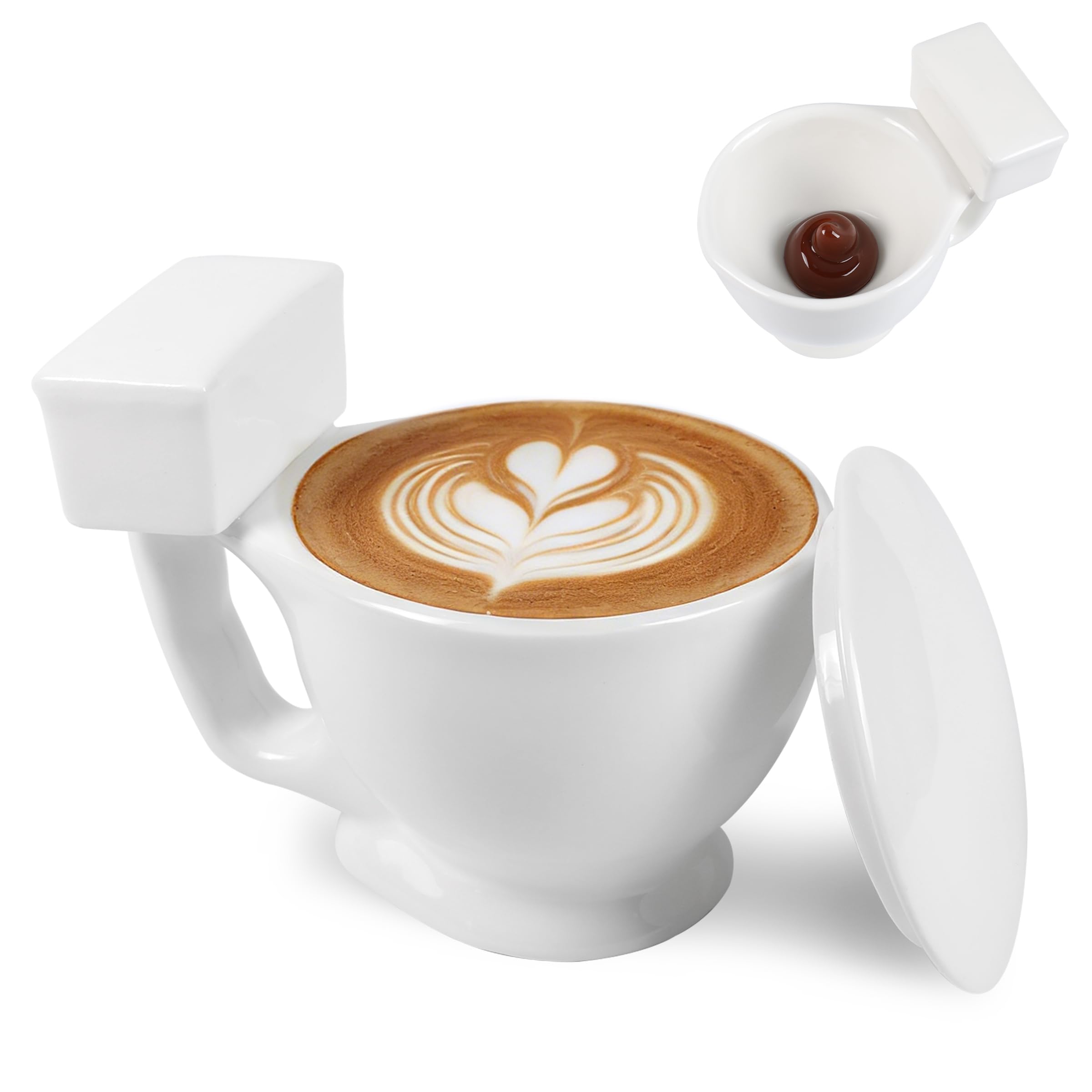 SDLEFHE Ceramic Toilet Coffee Mug Funny White Elephant Gift