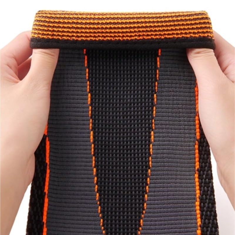 Exercise, protection Extended Knee Pads Knee Pads Anti-slip Plus Straps Old Cold Legs Wormwood Thickened for Fitness, cycling, running, playing football(Orange,X-Large)