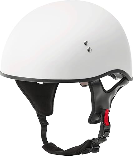 GMAX HH-65 Naked Motorcycle Street Half Casco (blanco, mediano)
