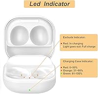 Vista 5 de Funda de carga para Samsung Galaxy Buds 2 (SM-R177), caja de estación de carga de repuesto con cable USB tipo C para auriculares Galaxy Buds 2