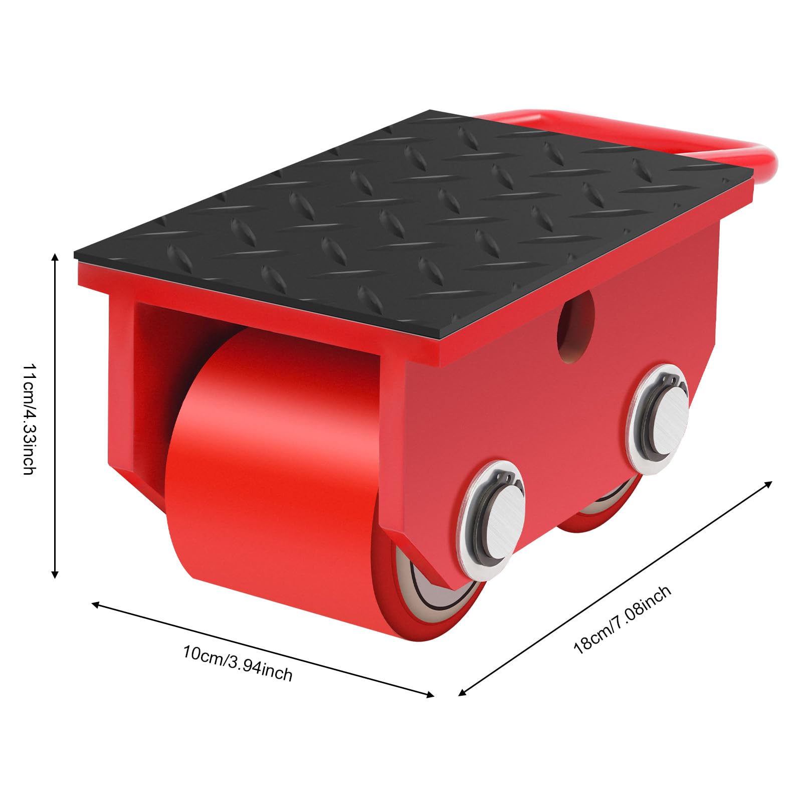 Ruote per il trasporto pesanti 2,5T, sollevatore per mobili pesanti, 8 grandi ruote in poliuretano, per mobili e mobili, 18 x 10 x 11 cm, rosso