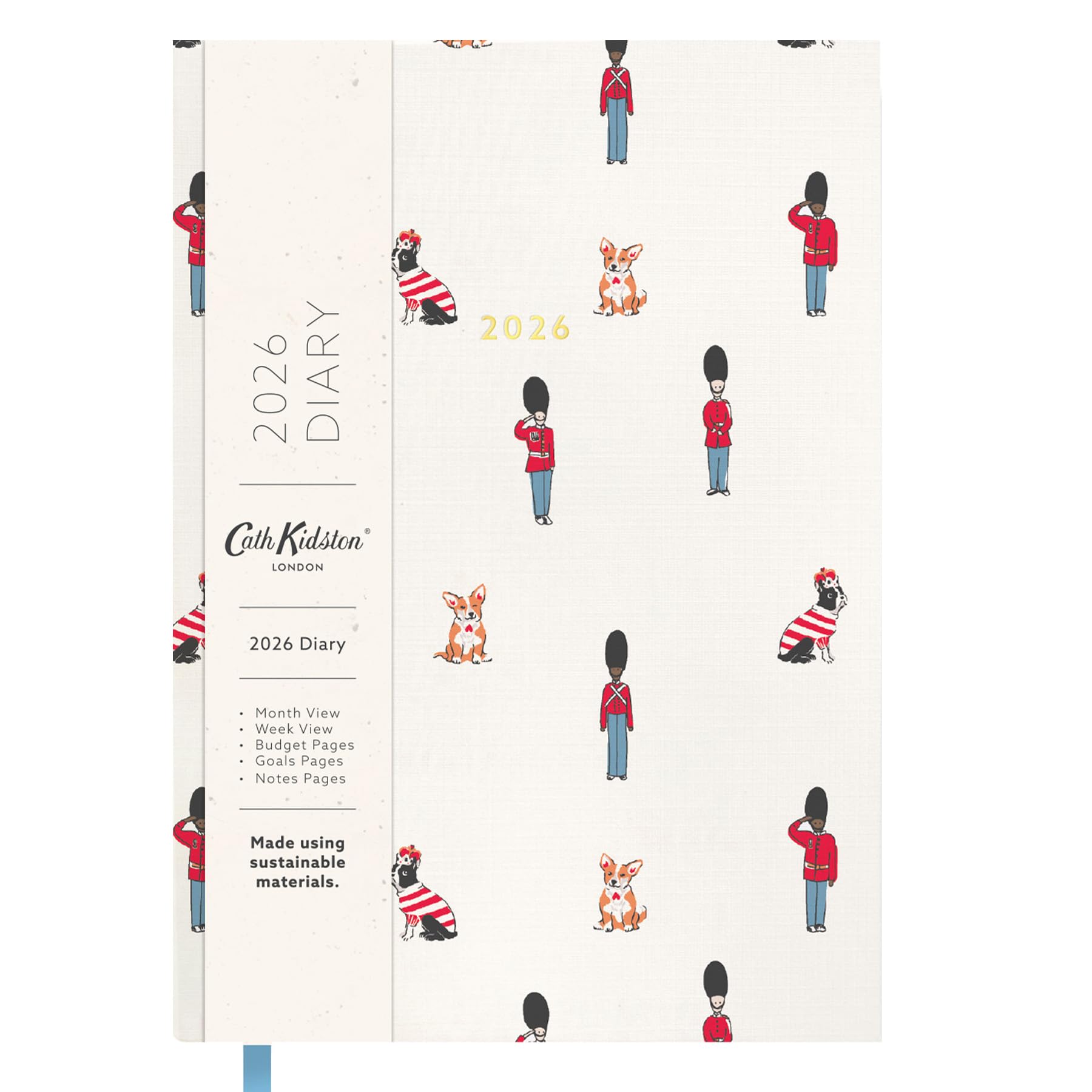 Widdle Gifts Cath Kidston 2026 A5 Diary Cloth Bound Week to View Diary with Monthly Planner - Guards Ditsy 2319