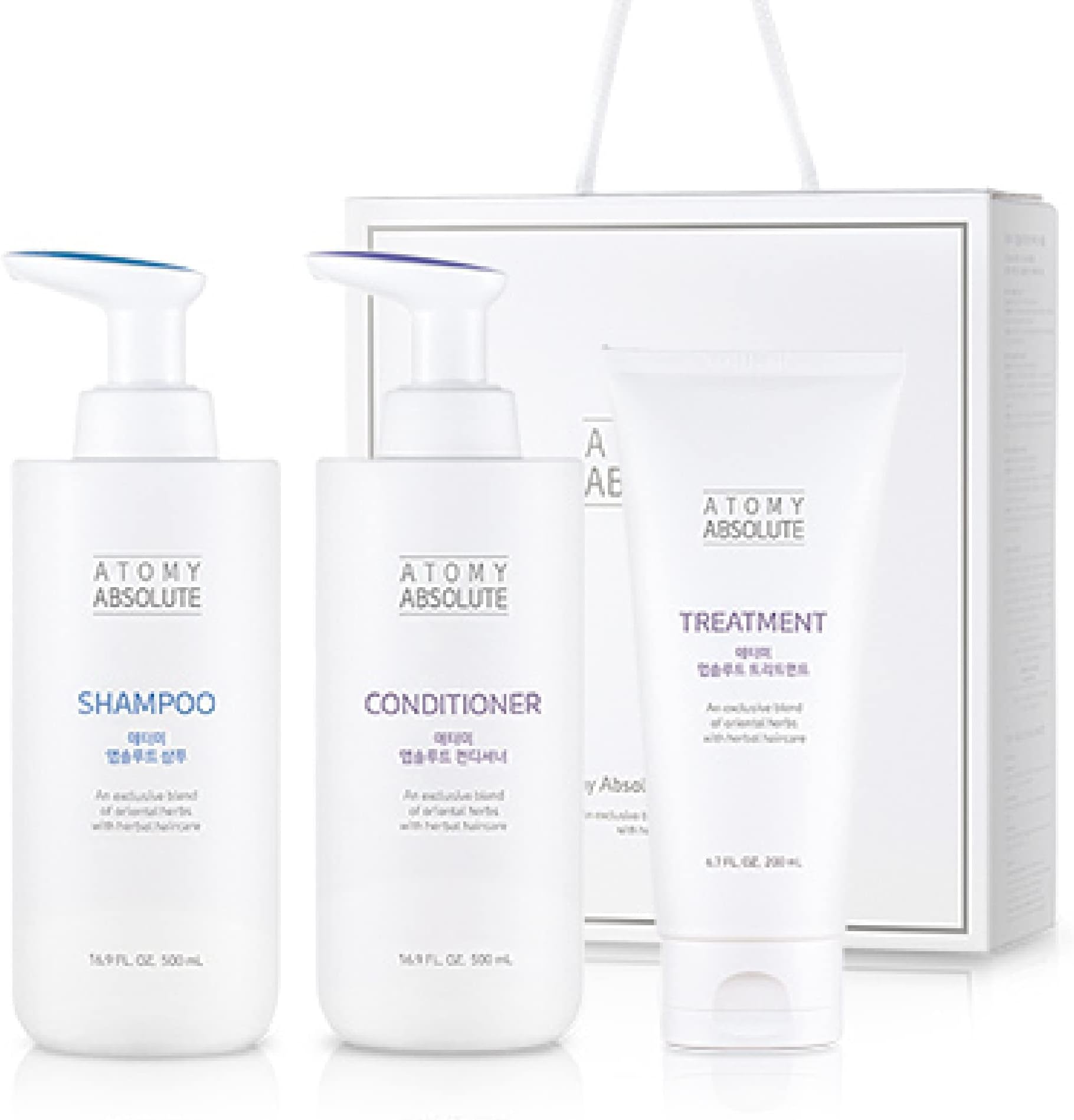 Atomy Absolute Hair Care Set (3pcs) - Shampoo, Conditioner and Hair Pack