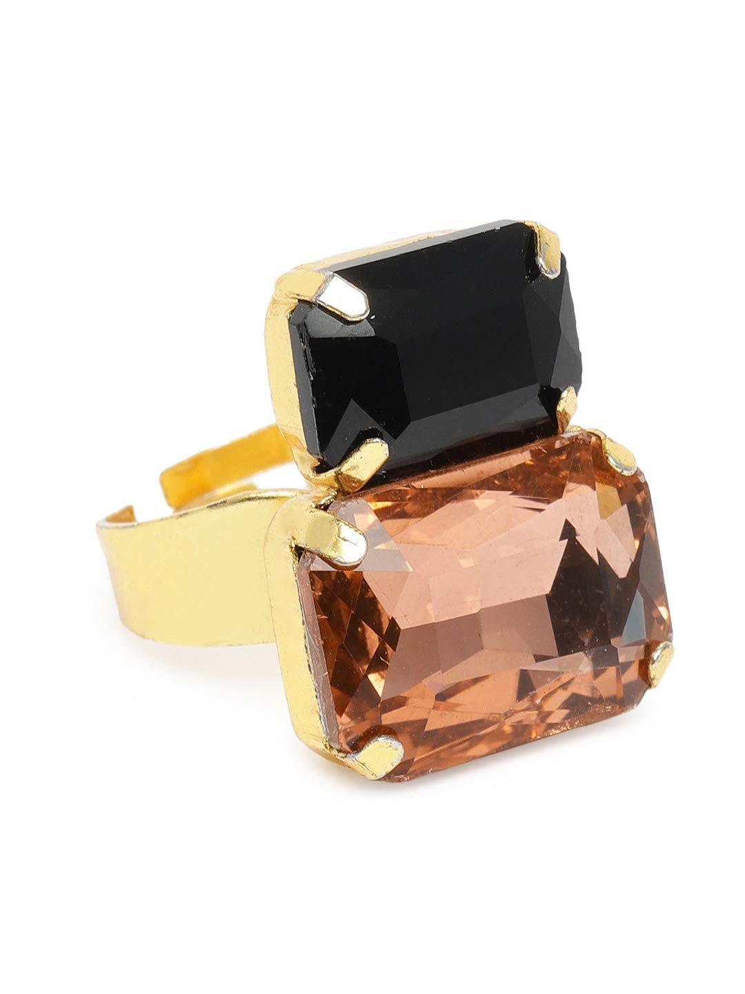 ZAVERI PEARLS Black & Peach Crystal Shine Stones Party Bling Contemporary Adjustable Finger Ring For Women-ZPFK10008 (B08V1D6JNH) Amazon Price History, Amazon Price Tracker