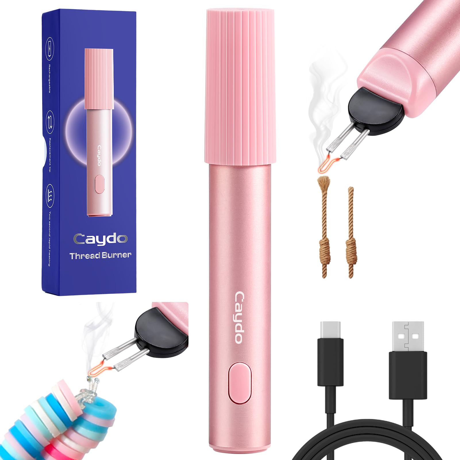 Caydo Rechargeable Thread Burner Tool | Threads Zapper for Jewelry Making, Bead Weaving, Bracelet Making, Leather Craft