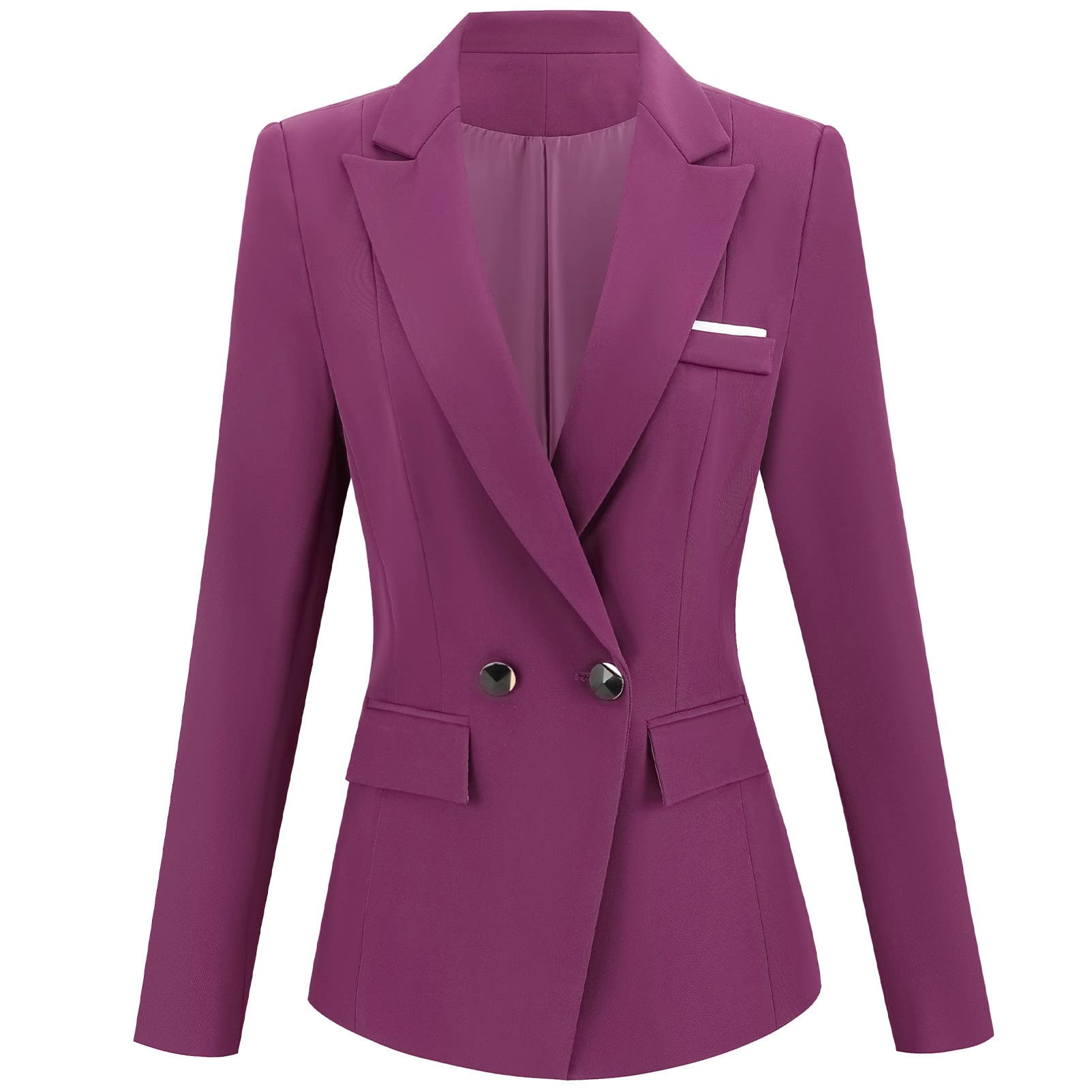 Womens Casual Blazers Long Sleeve Lapel Formal Work Office Outwear Jacket with Pockets