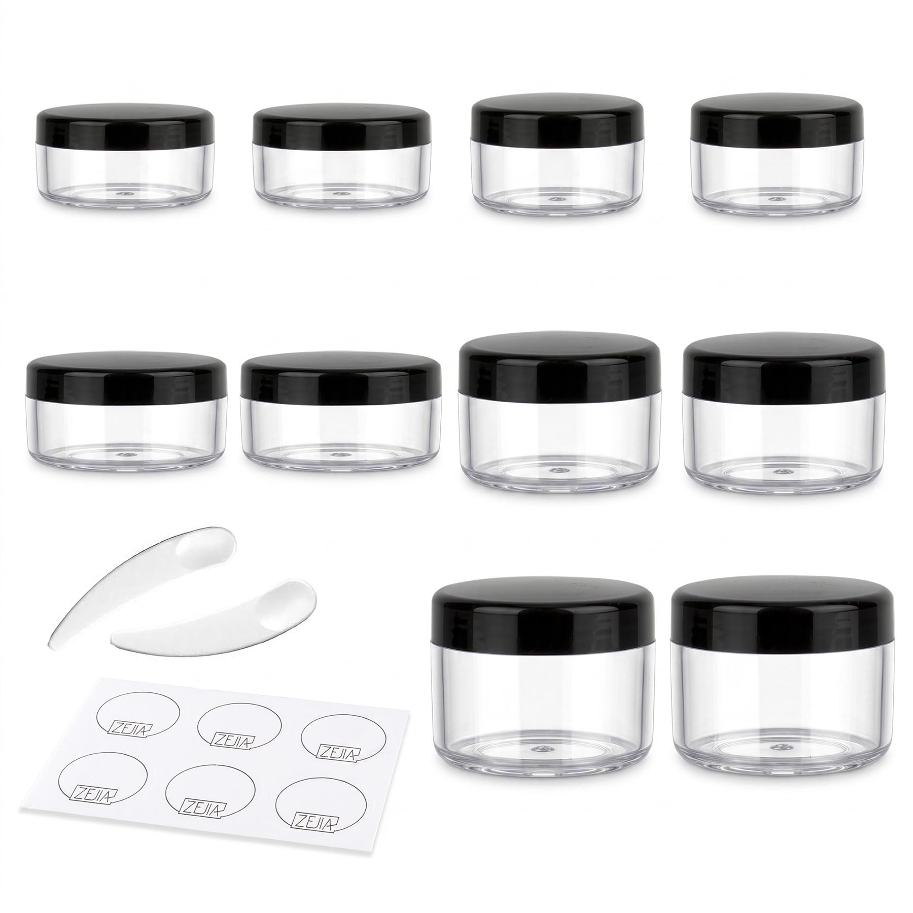 View 1 of 10pcs Small Travel Containers, 3/5/10/15/20 Gram Sample Jars with Lids