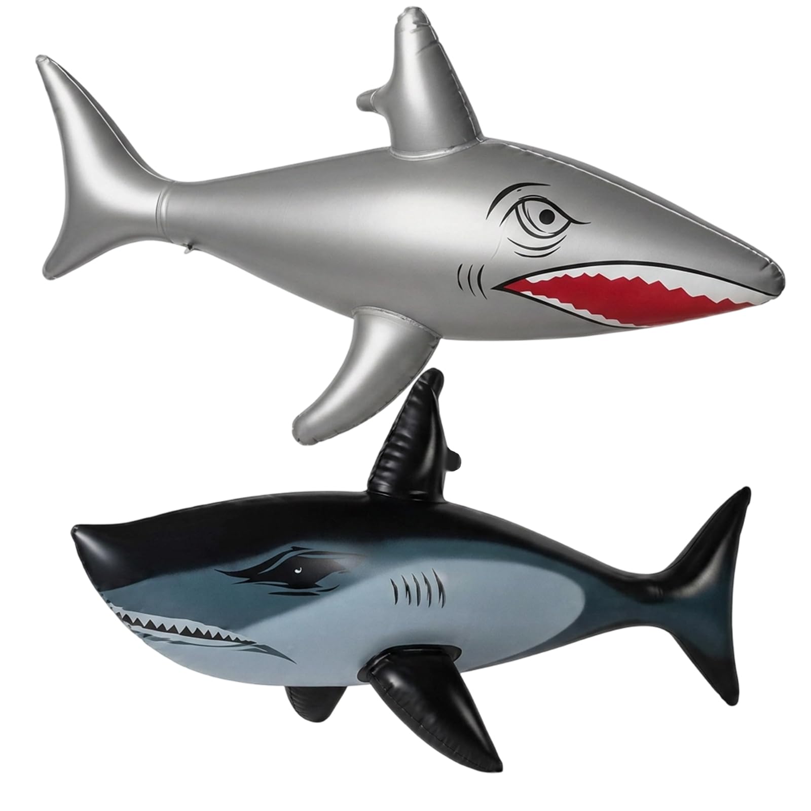 2 Pcs Inflatable Shark, Animal Inflatables Pool Set, Pool Animal Inflatables For Aquatic Activities, Large Shark Designs For Pool Environments, Durable Construction For Recreational Water Use