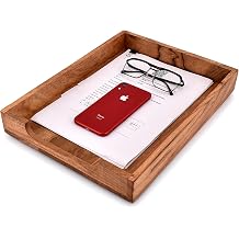 EDHAS Letter Trays & Stacking Supports Acacia Wood Desk Document, File Folder, Magazine Holder Tray 35.56cm x 27.94cm x 5.08cm