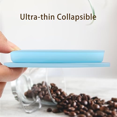 Miniatura 5 de Taza individual plegable para verter sobre café, sin papel, para viajes, para acampar, cafetera de goteo con filtro de metal reutilizable (azul)