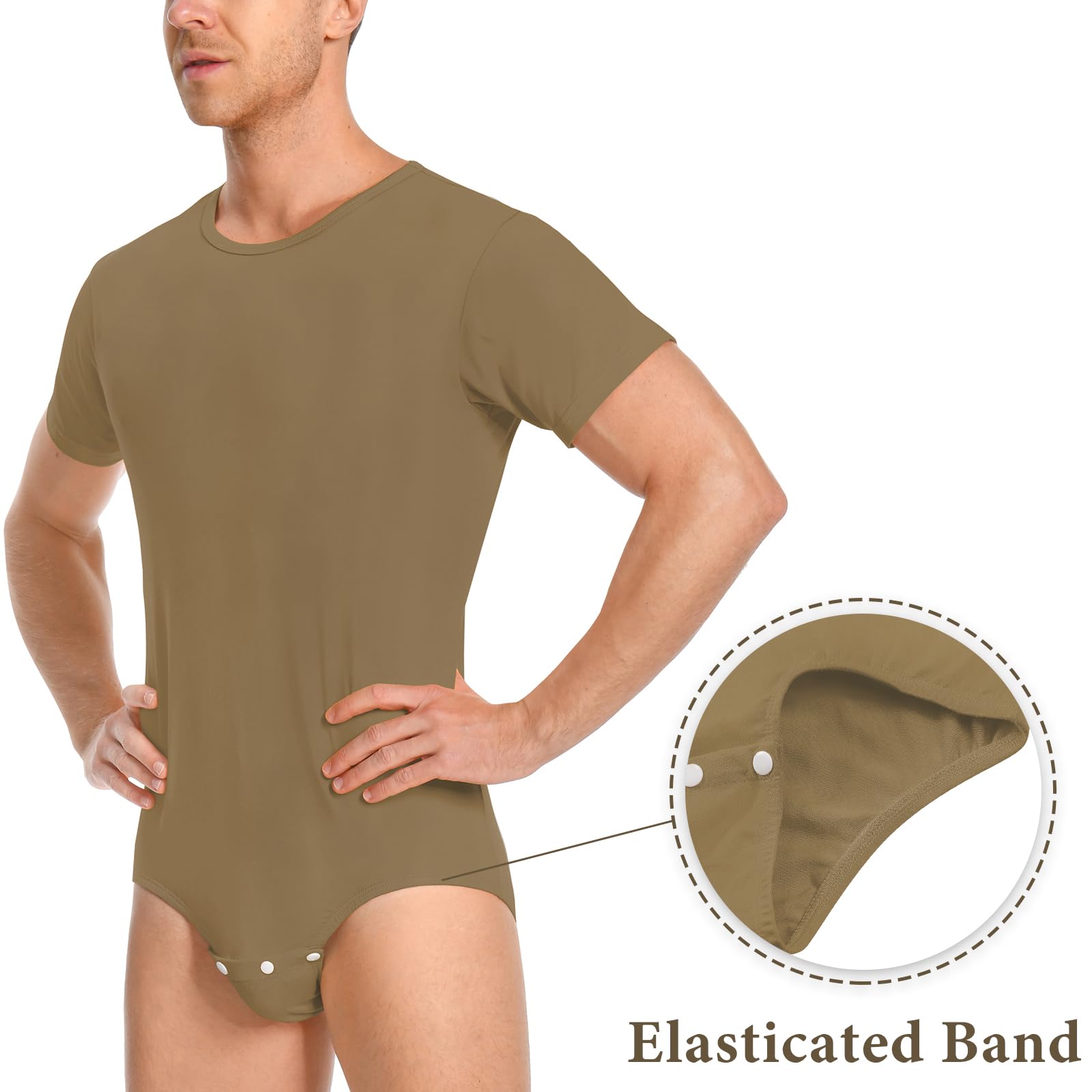 LittleForBig Männer Baumwolle Strampler Onesie Pyjamas Bodysuit - Entspannte Passform Basic Strampler
