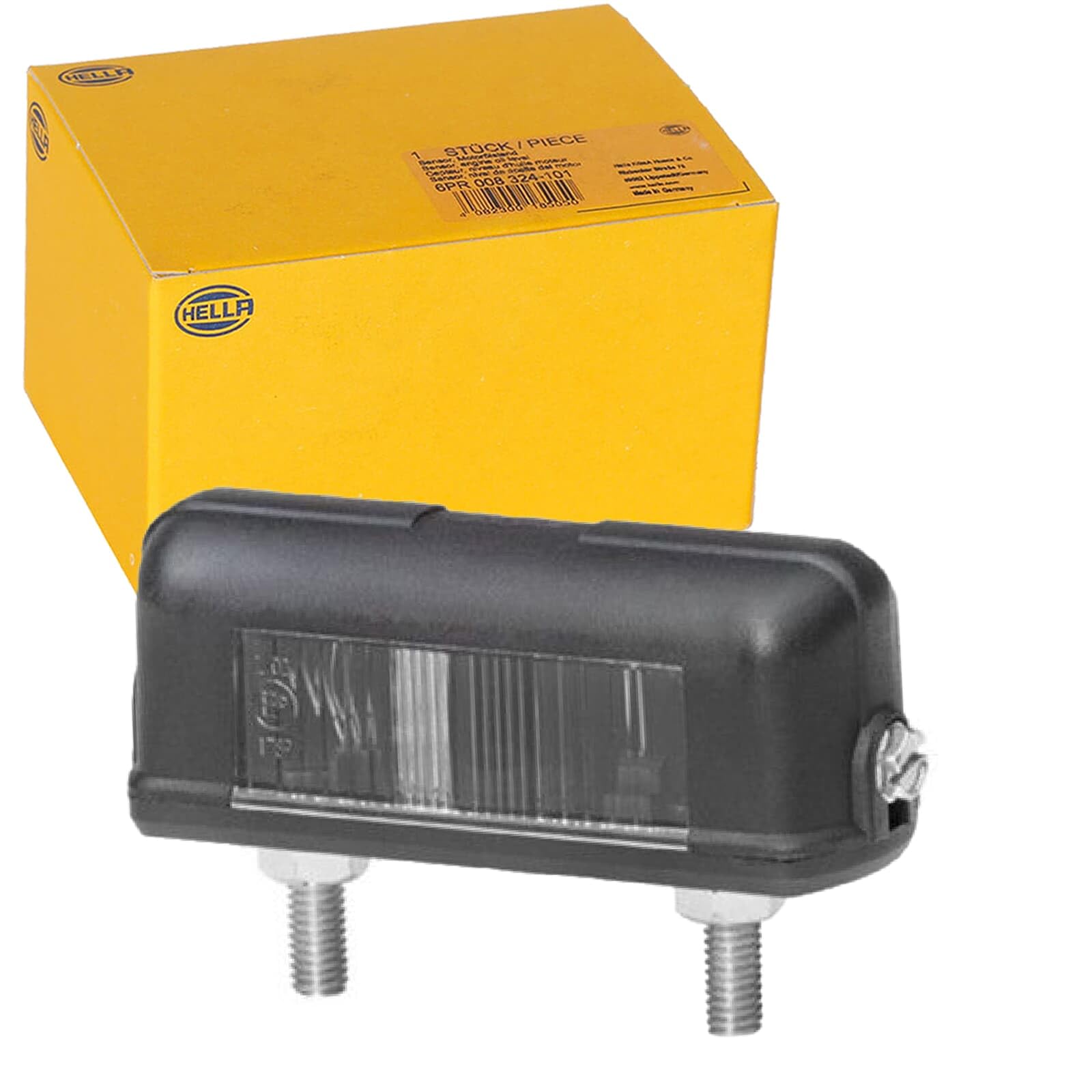 HELLA 2KA 997 011-021 Kennzeichenleuchte - Kennzeichenbeleuchtung - Anhänger- Halogen - 12V - Anbau/geschraubt - Lichtscheibenfarbe: glasklar - links/rechts - Menge: 1