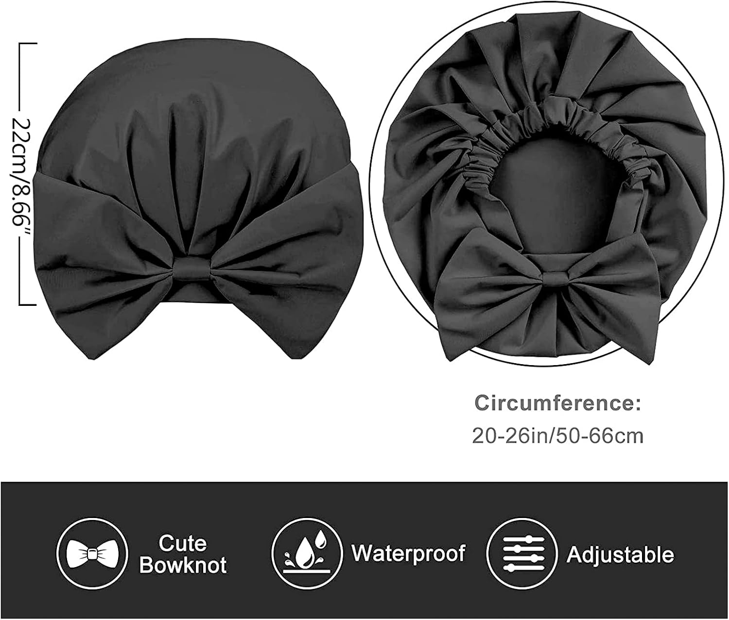 Aohcae Satin Shower Cap for Women,Silk Night Sleep Cap