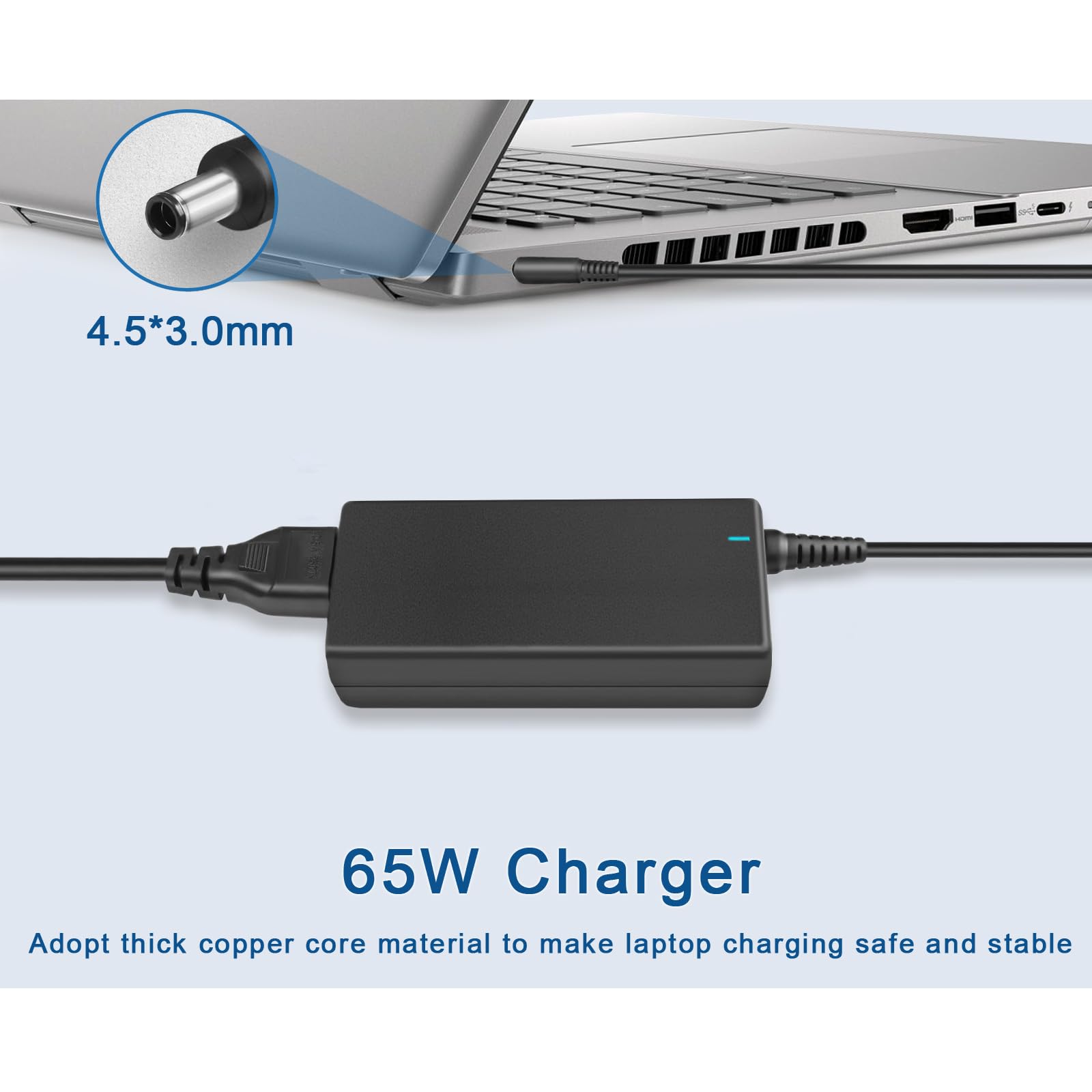 Amazon.com: LNBUK 65W Charger for Dell DC15250 DC15255 DC16250
