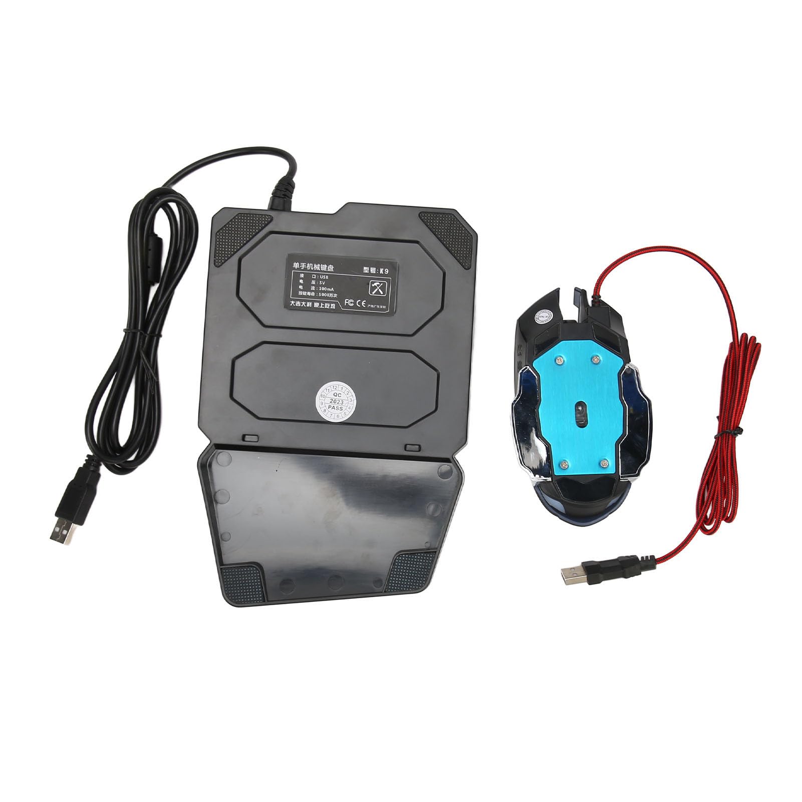 Generic Zestaw Konwertera Klawiatury i Myszy do Gier RGB dla, Bezprzewodowe Połączenie Przewodowe dla PUBG, Przenośny Mobilny Adapter do Gier dla Telefonu