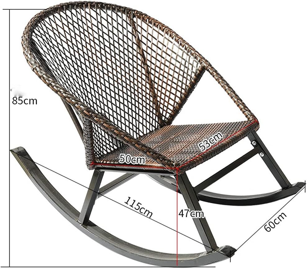 Home Classic Rattan Rocking Chair Sunbed Balcony Rocking Chair Household Small Wicker Chair Senior Adult Leisure Siesta Garden Chair Chair 200 Kg