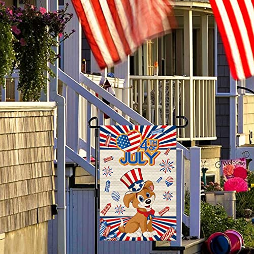 Flax Polyester Double Sided Adorable Dog Design Garden Flag, 12X18 Inch, Outdoor Front Porch Decor, Perfect Memorial Day And 4Th Of July Decorations, Vibrant Colors, Yard Flags For Pet Lovers (Dog) #TOP5