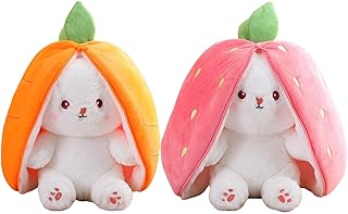 Easter Bunny Plush Toys | Easter Bunny Soft Toy | Hide and Seek Bunnies Stuffed Animals | Cute Carrots & Strawberries Rabbit Plushies Doll Home Decor Easter Gifts for Kids