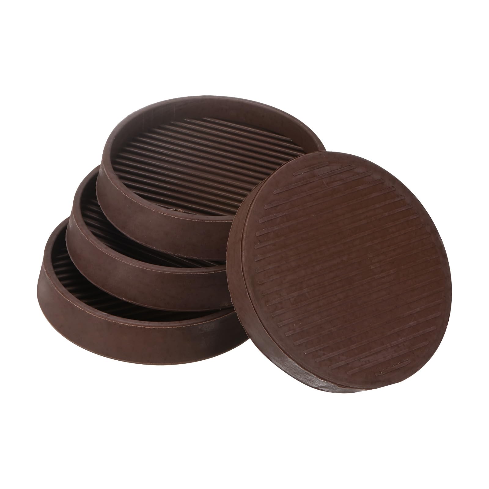 M METERXITY 4-Pack Furniture Coasters Cups, 3" Round Rubber Anti Slide Floor Protector Pads for Sofa Chair/Piano Stopper