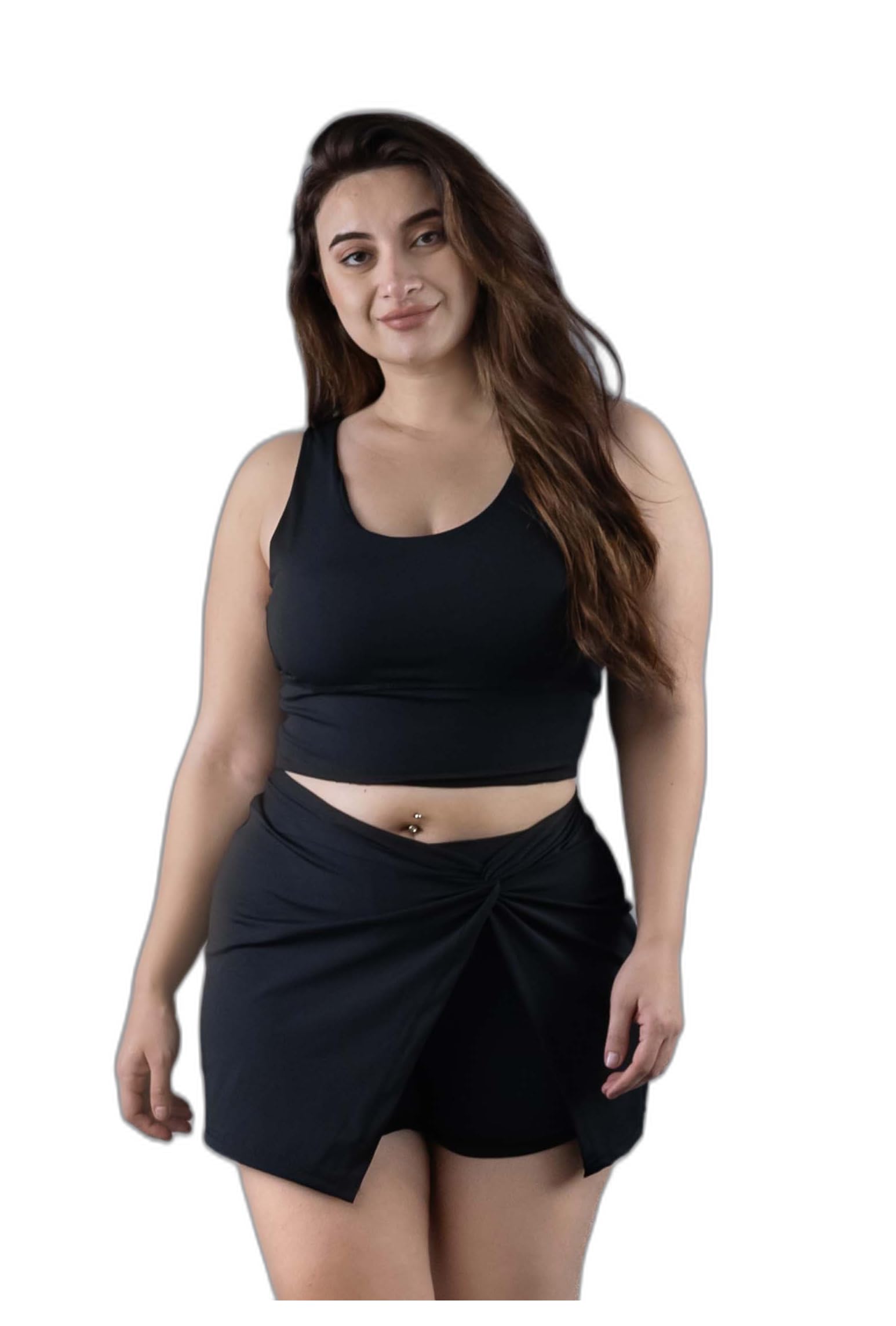 Plus Size 3 Piece Round Neck Sleeveless Swimwear Set for Women | Swimming Suit for Women-image-0