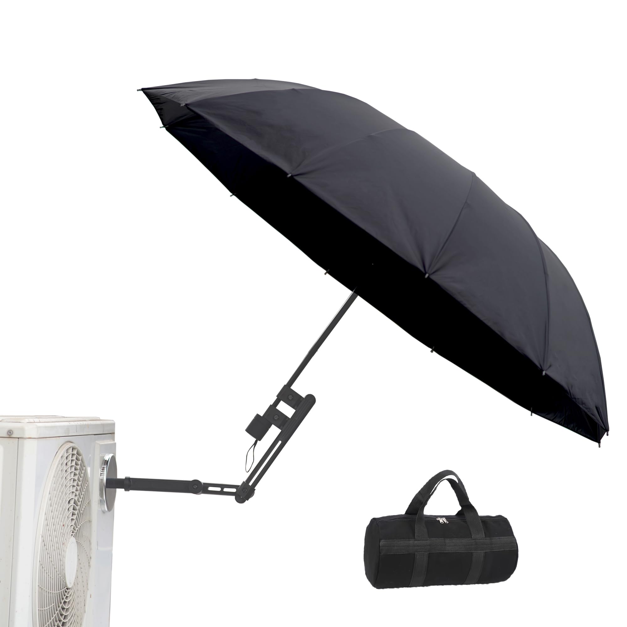 mucol HVAC Umbrella with Magnetic Base, Dual-Axis 360° Rotation, Oversized Magnetic Stand & Height Adjustment, Stay Dry and Cool for Outdoor Work（52"