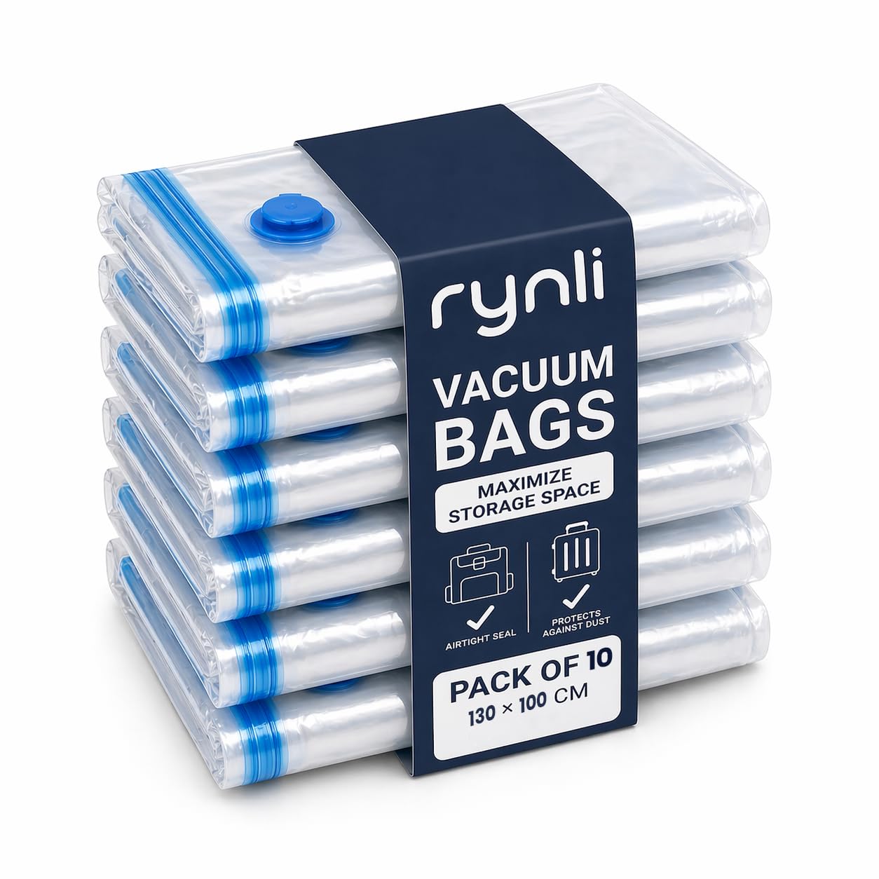 10X Durable Vacuum Storage Bags Space Saver Reusable Compression Bags For Clothes Duvets And Bedding(130X100Cm) from B&Q