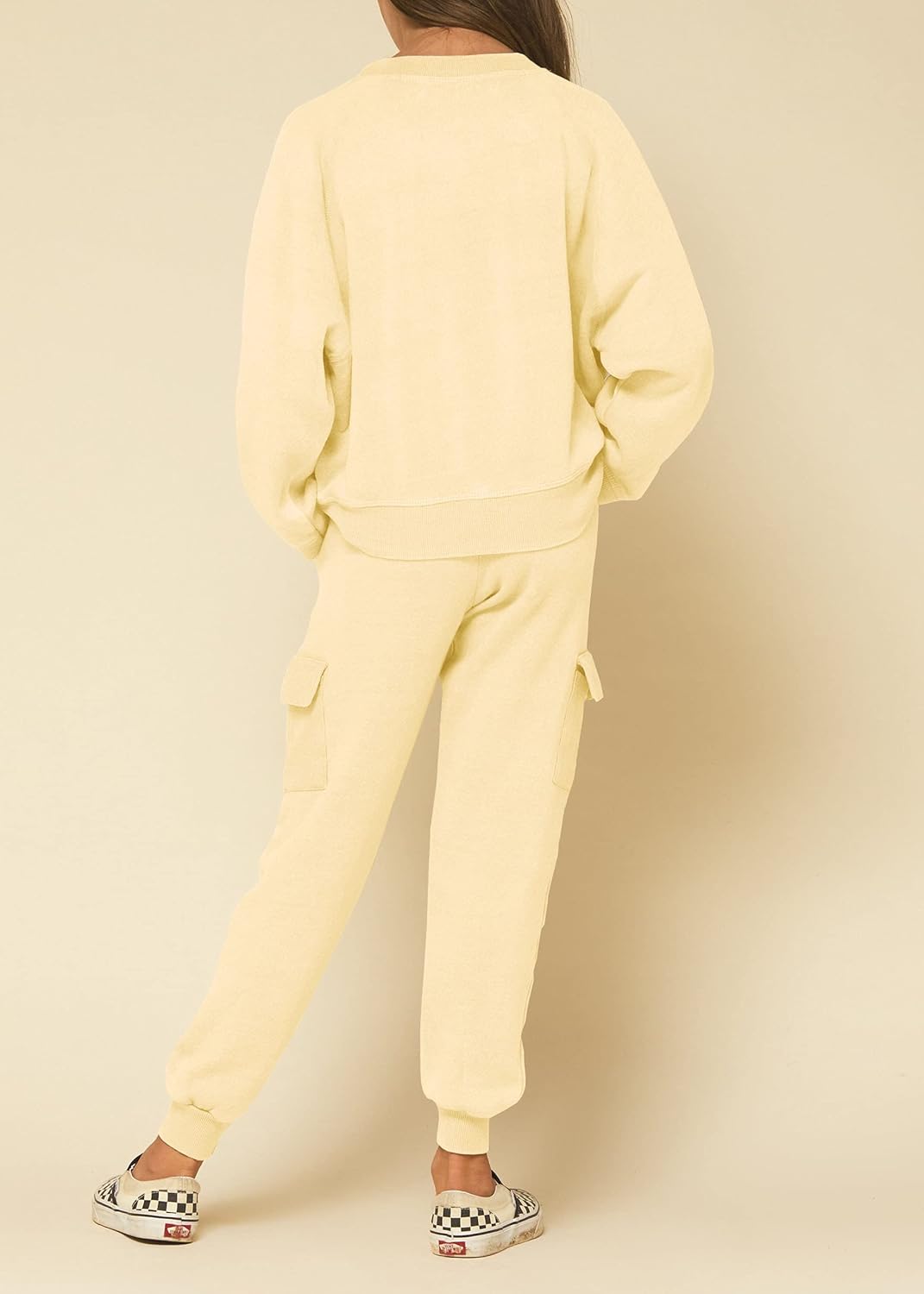 Imily Bela Kids Girls Sweatsuit Lounge sets Crewneck Sweatshirt Casual Drawstring Sweatpants with Pocket - Image 2