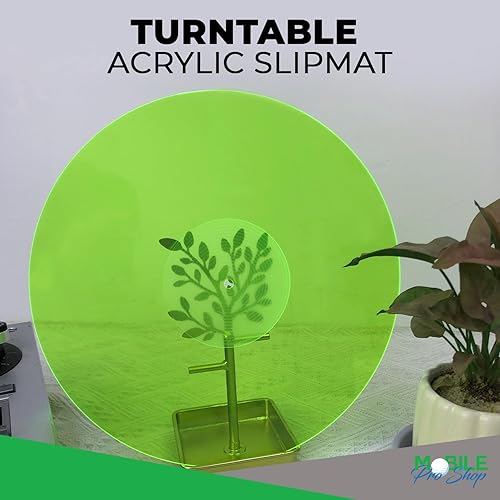 Miniatura 5 de Alfombrilla de acrílico para tocadiscos - Plato deslizante de vinilo para tocadiscos de 12 pulgadas - Reduce el ruido y mejora la calidad del sonido