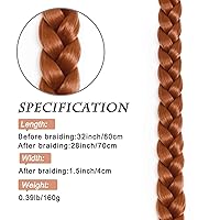 Vista 3 de Extensiones de cabello sintético de 32 pulgadas de largo trenzadas para mujer, extensiones de cabello lacio envolvente con banda para el cabello